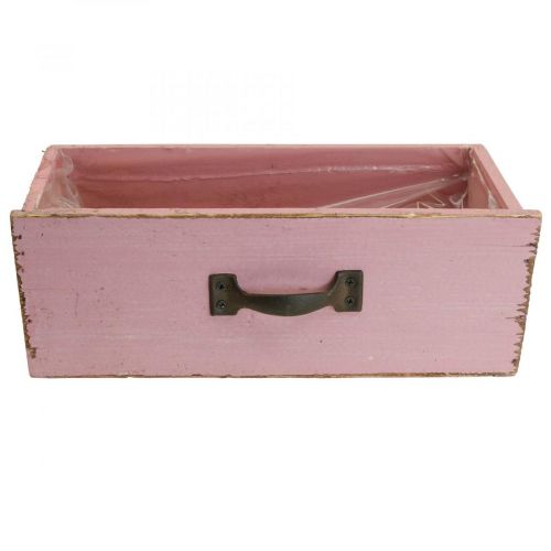 Floristik24 Plantenlade houten plantenbak roze 25×13×9cm