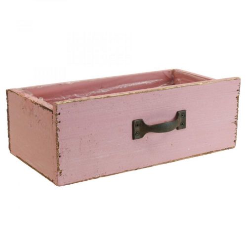 Floristik24 Plantenlade houten plantenbak roze 25×13×9cm