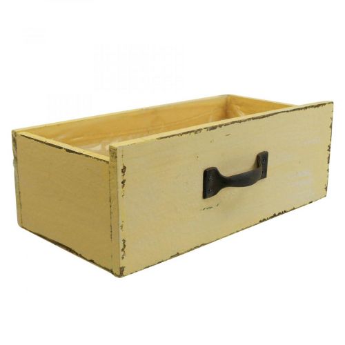 Floristik24 Cachepot plantenlade plantenbak hout geel 25×13×9cm