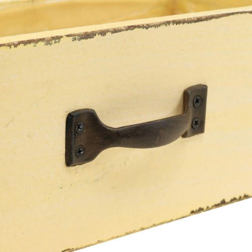 Floristik24 Cachepot plantenlade plantenbak hout geel 25×13×9cm