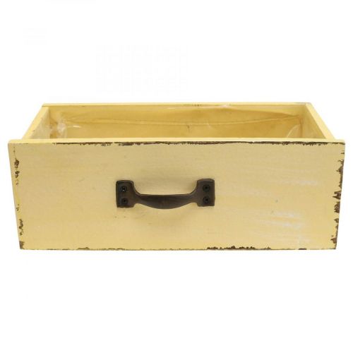 Floristik24 Cachepot plantenlade plantenbak hout geel 25×13×9cm