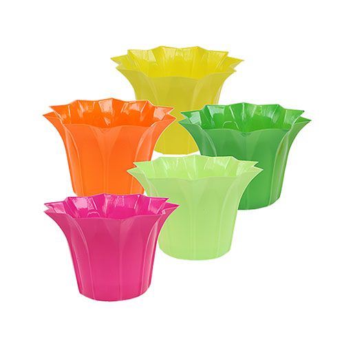 Floristik24 Plantenbak voor potplanten, kleurrijk assorti. Ø10,5cm 10 stuks