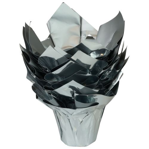 Artikel Plantenbak zilverglans cadeauverpakking Ø5,5cm H6cm 8 st
