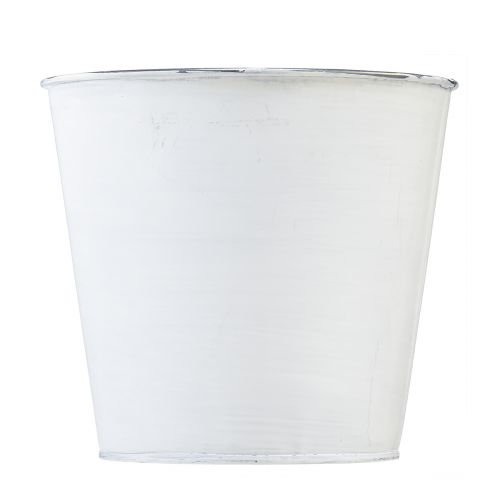 Artikel Plantenbak wit metalen bloempot bloemen Ø16cm H14,5cm