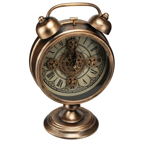 Artikel Klok met Romeinse cijfers vintage metaal brons Ø22cm