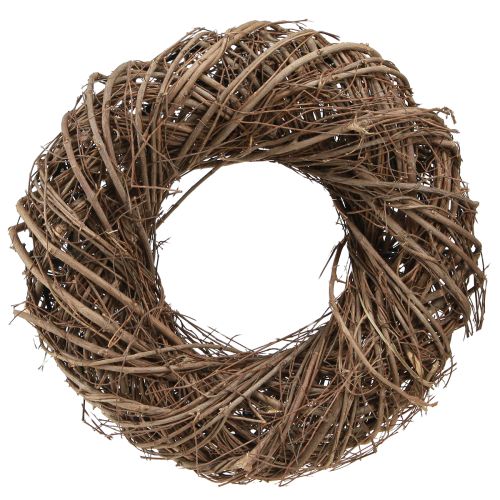 Iepenkrans decoratieve krans natuurlijk bruin Ø23–25cm H6,5cm 2st