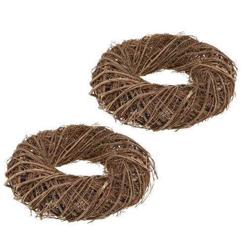 Artikel Iepenkrans decoratieve krans natuurlijk bruin Ø23–25cm H6,5cm 2st