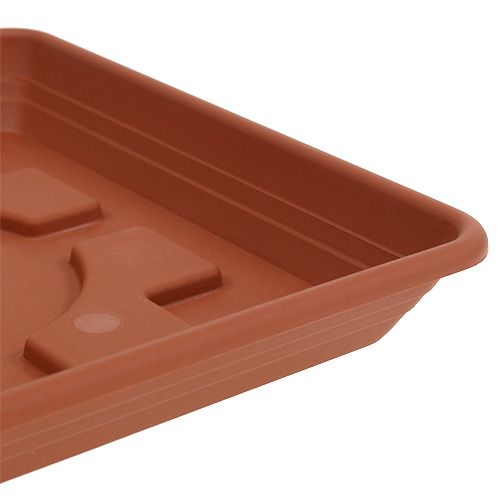 Floristik24 Onderzetter Lara vierkant 12cm x 12cm terracotta, 1st