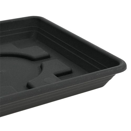 Floristik24 Onderzetter Lara vierkant 16cm x 16cm antraciet, 1stuk