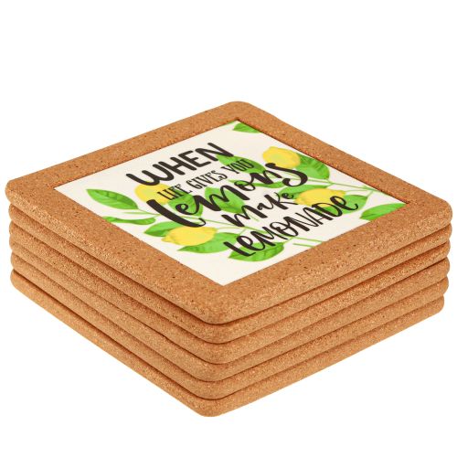 Artikel Onderzetters Citroen Placemats Zomer Assorti 19,5×19,5cm 6st