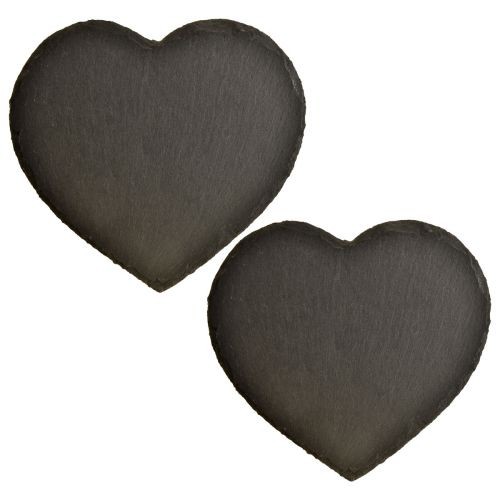 Valentijnsdag Leisteen Hart Decoratief Hart Zwart 25cm 2 st