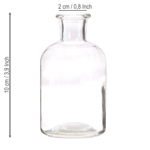 Floristik24 Vaas glazen fles vaas glazen fles helder Ø5,5cm H10cm 6 st