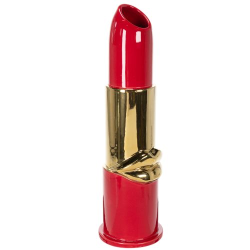 Decoratieve vaas met lippenstiftdesign voor kunstbloemen met lange stelen, 38 cm