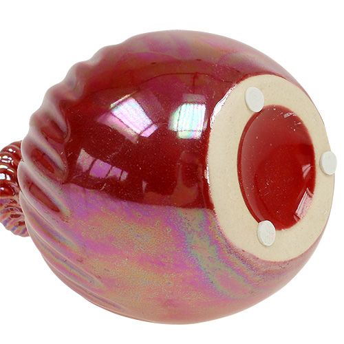 Floristik24 Vaas, mini vaas parelmoer rood Ø7.5cm H10cm 6st