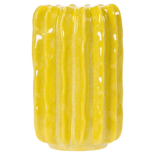 Artikel Cactus keramische vaas, gegroefd ontwerp voor een moderne inrichting, 13 cm, 4 stuks