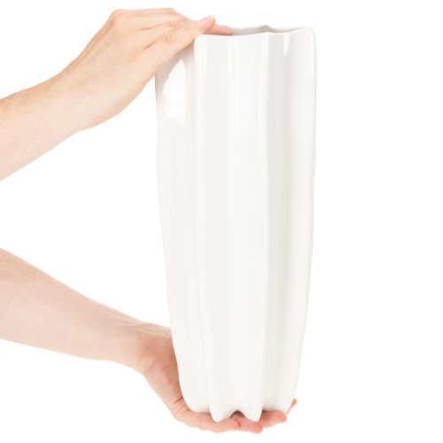 Bloemenvaas met ribbels, moderne decoratieve vaas, 38 cm | Floristik24.nl