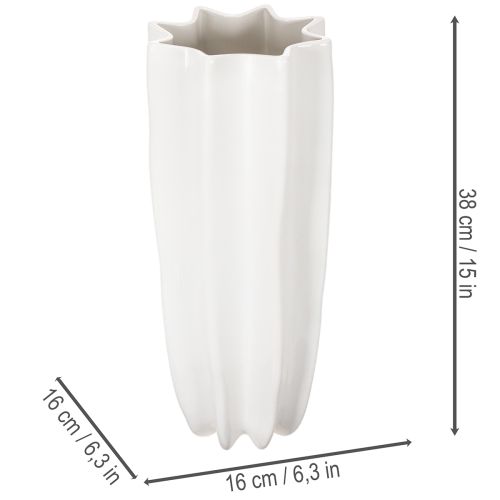 Bloemenvaas met ribbels, moderne decoratieve vaas, 38 cm | Floristik24.nl