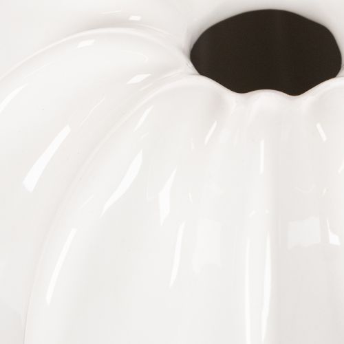 Pompoenvormige keramische vaas, wit, woondecoratie, 15 cm | Floristik24.nl