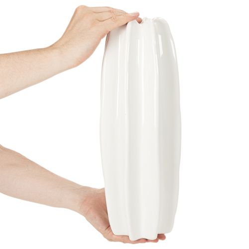 Geribbelde vaas, moderne keramische vaas voor droogbloemen, 40 cm | Floristik24.nl