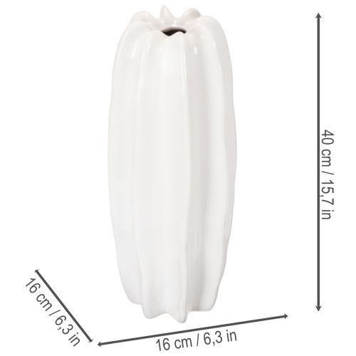 Geribbelde vaas, moderne keramische vaas voor droogbloemen, 40 cm | Floristik24.nl