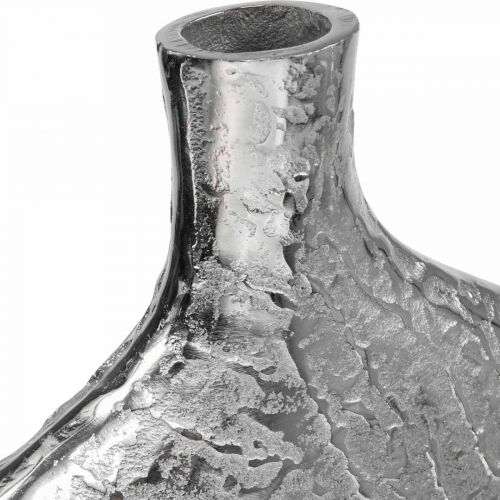 Artikel Decoratieve vaas metaal gehamerd bloemenvaas zilver 33x8x36cm