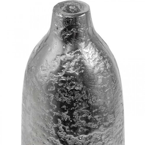 Artikel Decoratieve vaas metaal gehamerd bloemenvaas zilver Ø9,5cm H32cm