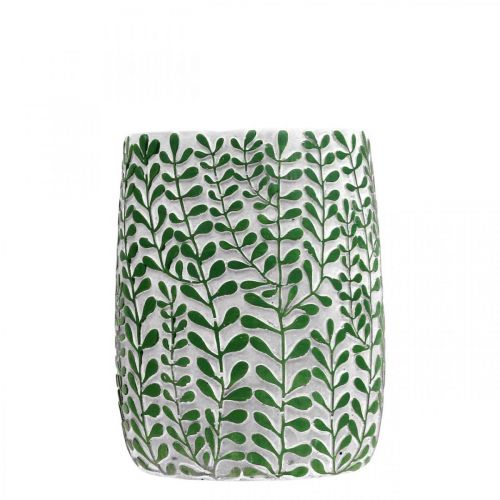 Artikel Bloemenvaas, keramiek decoratie, betonlook, vaas met rank decoratie Ø13cm H17cm