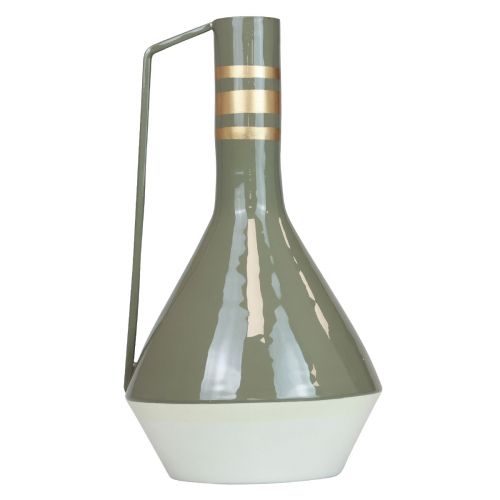 Artikel Vaas Metalen Handvat Vintage Deco Kan Grijs Goud Ø18cm H33cm