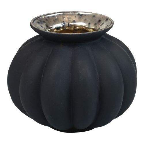 Vaas zwart glazen vaas bolvormige decoratieve vaas glas Ø11cm H9cm