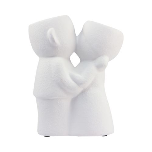 Floristik24 Vaas Witte Dubbele Vaas Kussend Paartje Keramiek H23,5cm