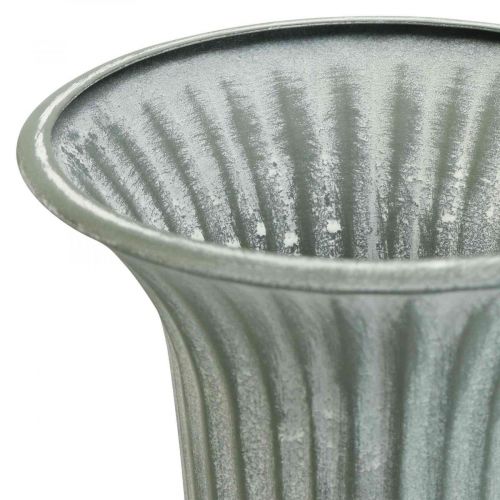 Floristik24 Decoratieve vaas vintage kopvaas kelkvaas grijs H21,5cm Ø15cm