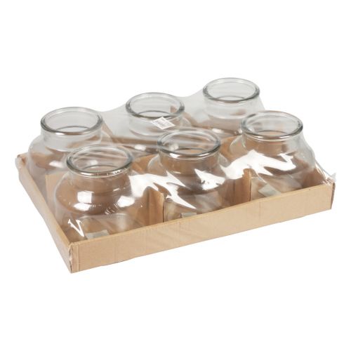 Floristik24 Minivazen glasdecoratie retro glazen vazen Ø12cm H12cm 6 st