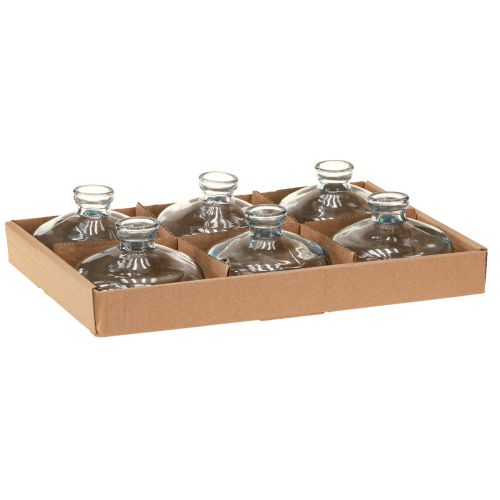 Artikel Bolvormige vazen plat glas decoratieve vazen blauw Ø9cm H6cm 6 stuks
