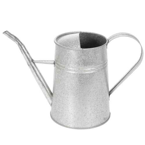 Gegalvaniseerde decoratieve gieter, metaal, grijs, vintage look, 1,7 liter, 23 cm hoog, voor stijlvolle bloemdecoraties en plantenbakken. | Floristik24.nl