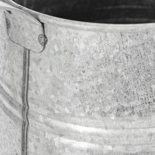 Gegalvaniseerde decoratieve gieter, metaal, grijs, vintage look, 1,7 liter, 23 cm hoog, voor stijlvolle bloemdecoraties en plantenbakken. | Floristik24.nl
