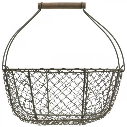 Floristik24 Vintage draadmand metalen mand plantenmand metaal Ø17/23.5/30cm set van 3
