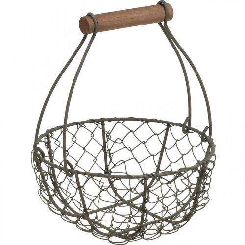 Floristik24 Vintage draadmand metalen mand plantenmand metaal Ø17/23.5/30cm set van 3