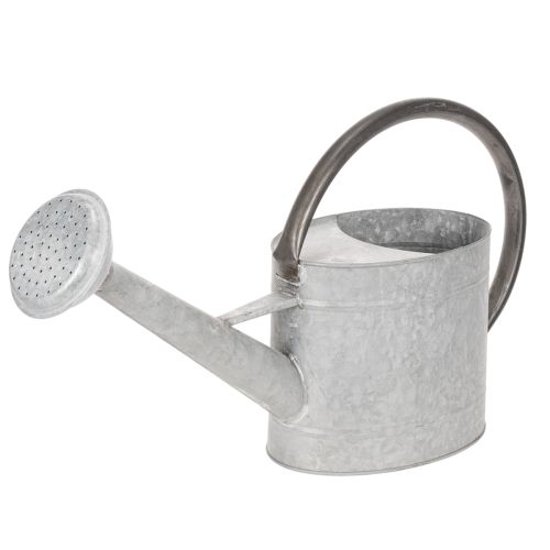 Vintage metalen gieter, zilvergrijs, stijlvolle tuindecoratie, bloemenvaas, L53cm H29cm kopen | Floristik24.nl