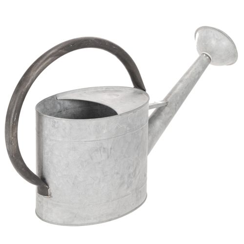 Vintage metalen gieter, zilvergrijs, stijlvolle tuindecoratie, bloemenvaas, L53cm H29cm | Floristik24.nl