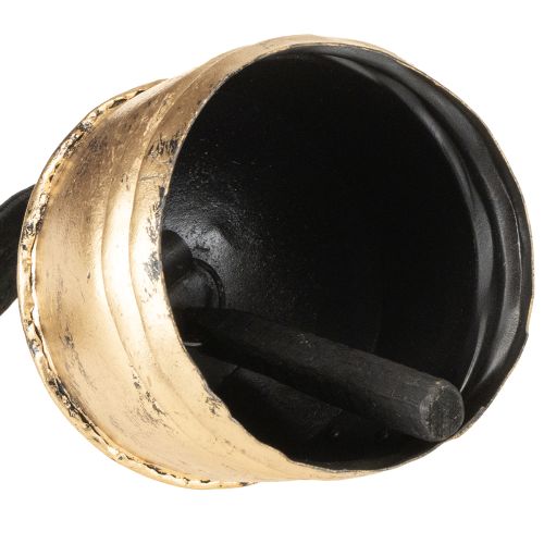 Artikel Vintage bel goud met zwart fluwelen lint H15cm