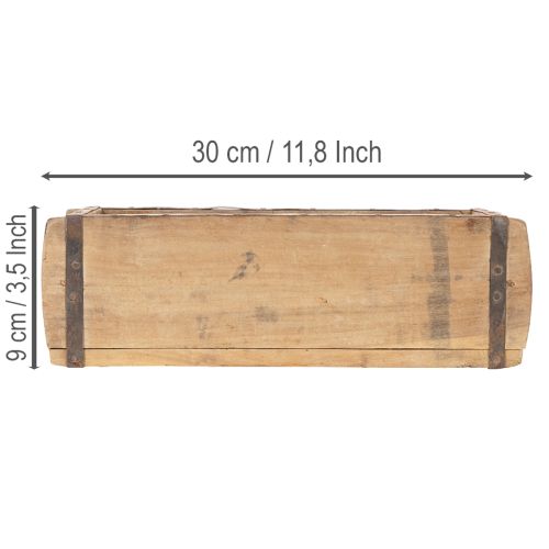 Vintage houten plantenbak in baksteenvorm, 30 cm | Floristik24.nl