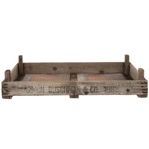 Artikel Vintage houten doos met draadgaas, landelijke stijl, uienzeef, decoratief, 75×50×14 cm