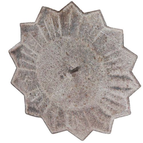 Artikel Vintage kaarsenhouder grijs om in te steken Ø11cm H8,5cm 4st