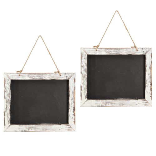 Artikel Vintage hangkrijtbord zwart wit 30×25cm 2st