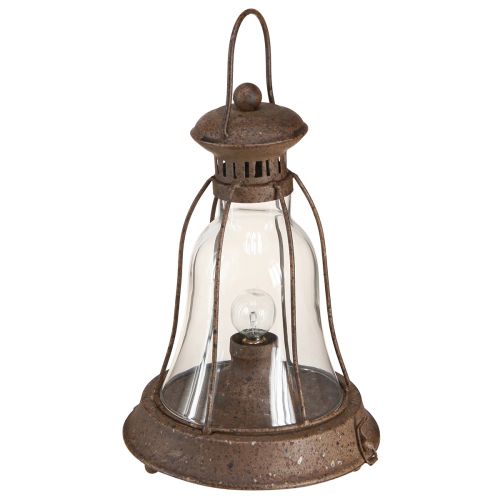 Floristik24 Vintage LED lamp metalen decoratieve roestlantaarn met timer H30cm