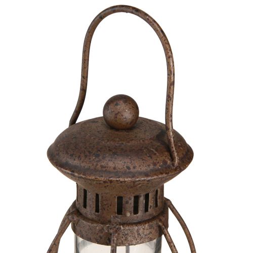 Floristik24 Vintage LED lamp metalen decoratieve roestlantaarn met timer H30cm
