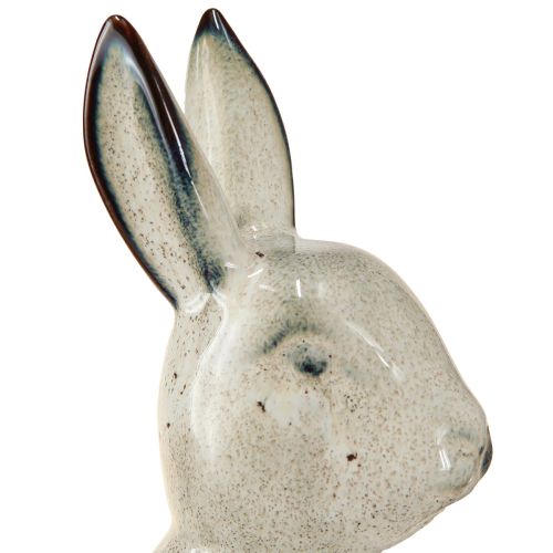 Floristik24 Keramische Konijnenfiguren Grijs – Leuke Paasdecoratie 2st 22cm