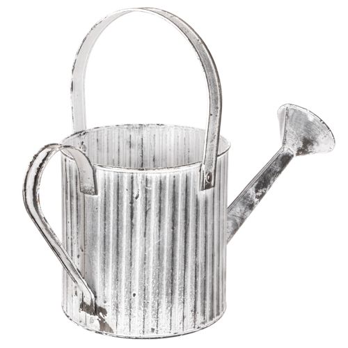 Vintage plantenpot Ø17cm, decoratieve gieter, metalen plantenpot in shabby chic stijl | Floristik24.nl