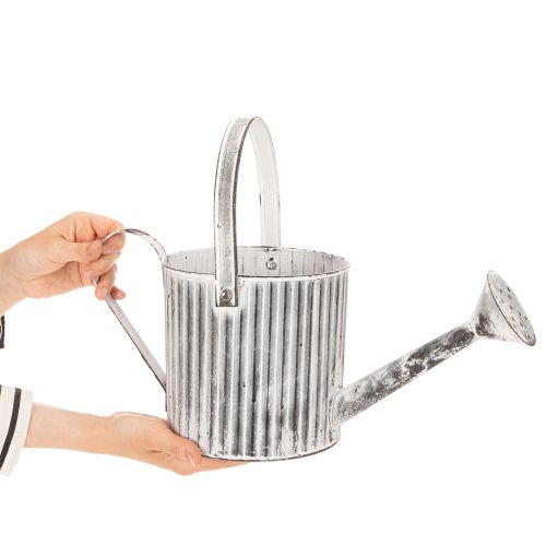 Vintage plantenpot Ø17cm, decoratieve gieter, metalen plantenpot in shabby chic stijl | Floristik24.nl