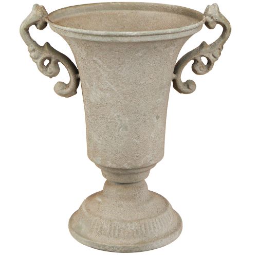 Artikel Vintage trofee grijze metalen trofee met handvat H22,5cm